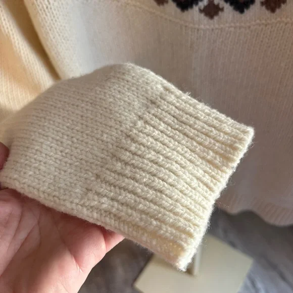 L.L. Bean Bean's Classic Ragg Wool Sweater Crewneck Fair Isle Size Medium - Picture 4 of 8